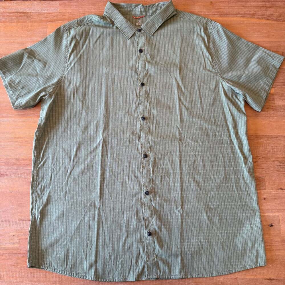 Roark Bless Up Technical Shirt Mens XXL Dusty Green Perforated Stretch Hiking